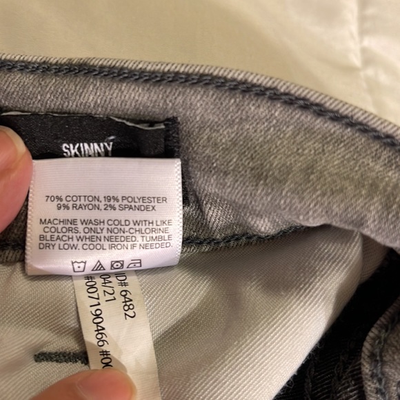 Express skinny stretch jeans , petite,mid-rise charcoal grey size 0. - Picture 7 of 7